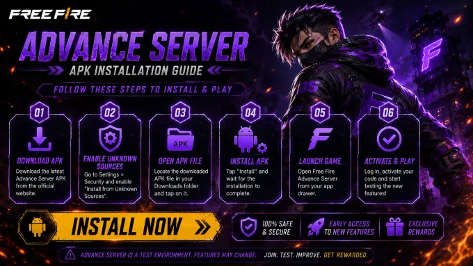 Step-by-step install Free Fire Advance Server APK