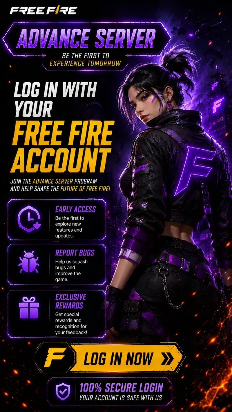 Login to Free Fire Advance Server with Free Fire account