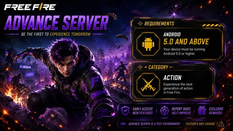 System requirements hero Free Fire Advance Server Android system requirements
