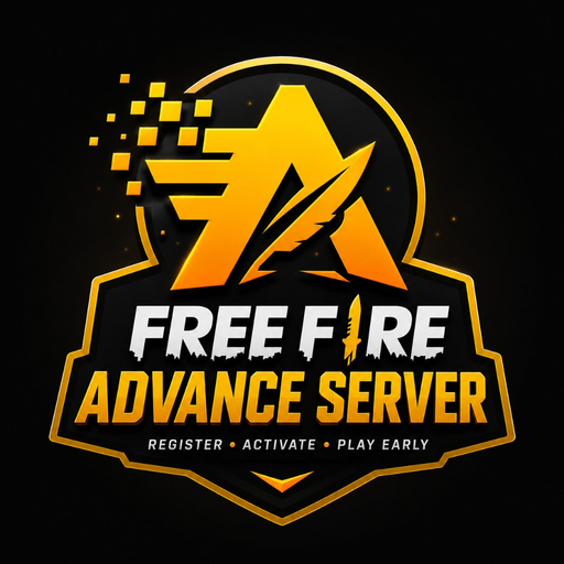 Free Fire Advance Server logo — golden A badge with Register, Activate, Play Early tagline